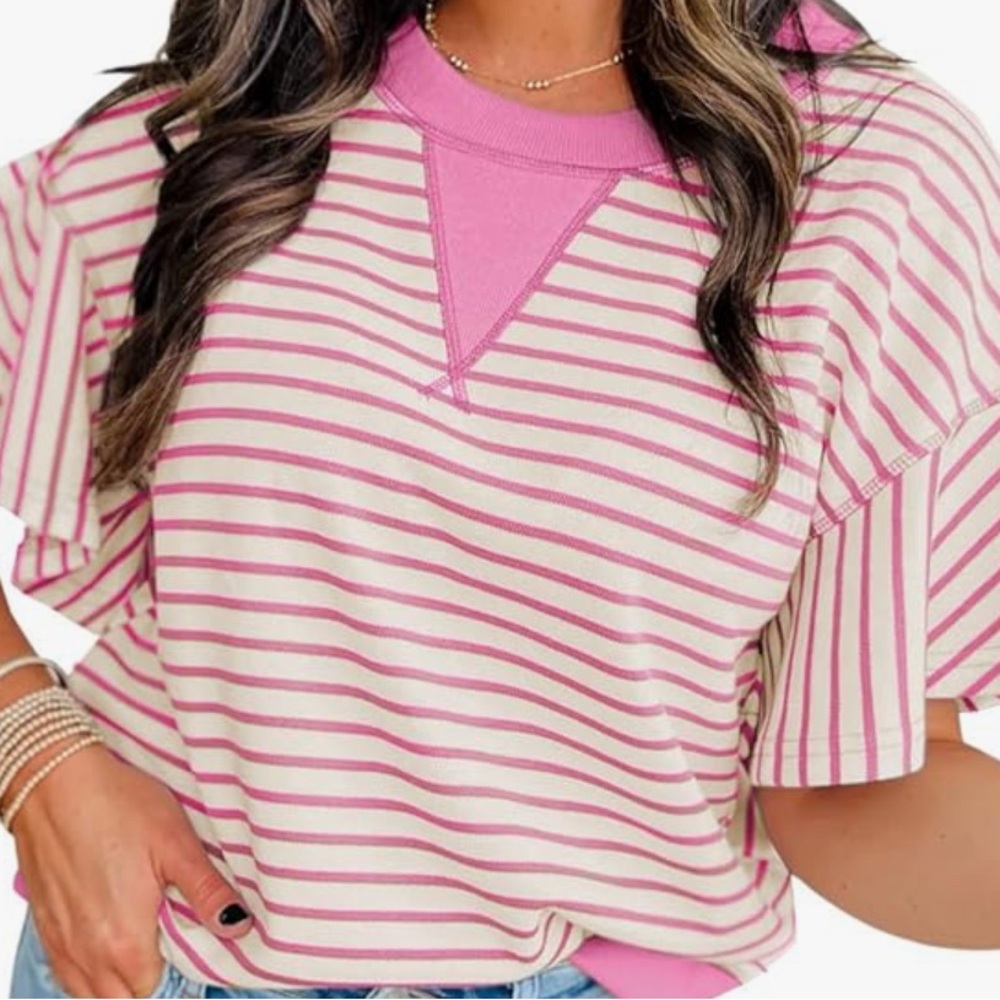 Pink Striped Women's Top